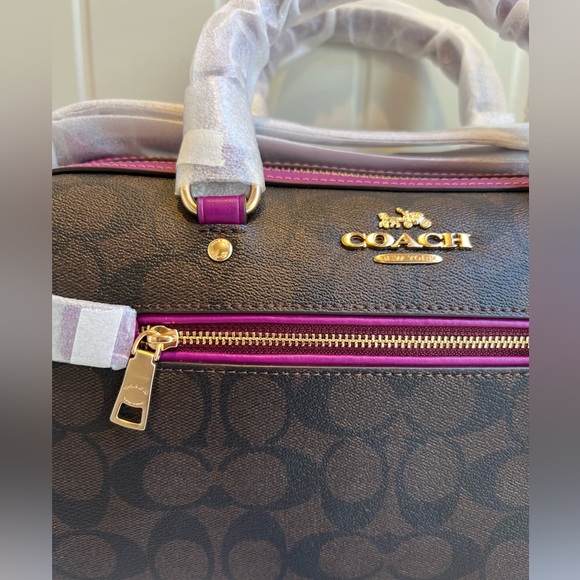 NWT Coach Rowan Satchel in signature Canvas - Picture 6 of 12